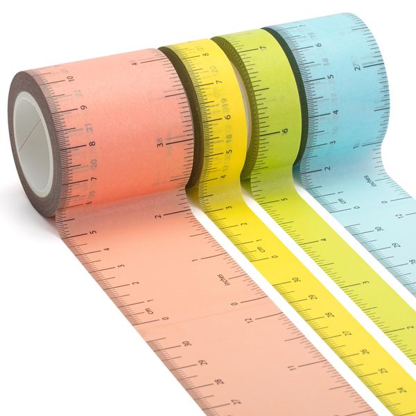 Mr. Pen- Ruler Washi Tape Set, 4 Pack, Assorted Sizes, Decorative Tape