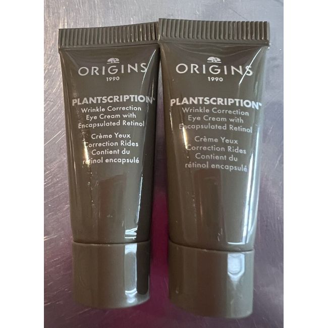 Origins Plantscription Wrinkle Correction EYE Cream .17 oz 5ml Ea Travel set x 2