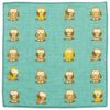 Hamamonyo Washed Towel Handkerchief, Hello Owl, Green