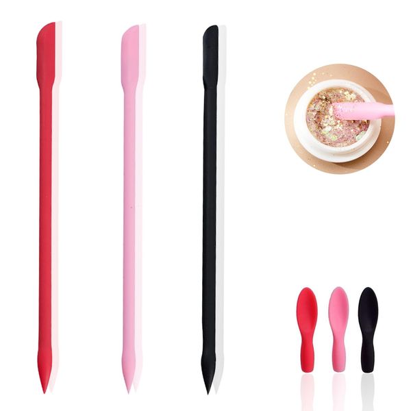 Cosmetic Spatula, Mini Silicone Spatulas Makeup Beauty Spatula Multifunctional Facial Cream Spoons Jar Scraper Lotion Stirrer Beauty Tool for Cosmetics Kitchen