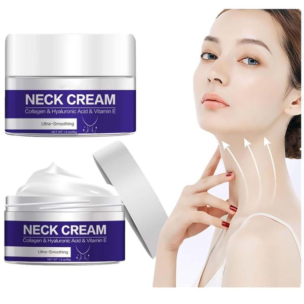 2PCS 2024 New Uoohe Neck Cream, Pure Tighten & Lift Neck Cream, Tighten & Lift Firming Neck Cream For Crepey Skin, Neck Cream For Sagging And Tighten, Repair Decolletage Cream (blue)