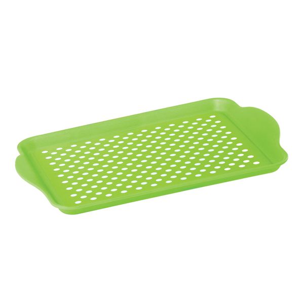 OGGI Anti Slip Serving Tray with Handles- Green Rectangle Tray - Ideal Tray for Eating, Breakfast Tray, Food Tray, Appetizer Tray, Serving