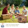 SIMOLIO  Bluetooth Speakers with FM & AUX,  Portable Bluetooth Wooden Speaker