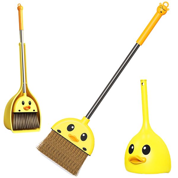 VIPAMZ Mini Broom and Dustpan Set for Kids - Cute Yellow Duck for Girls & Boys - Toddler Broom Set for Household Cleaning and Pretend Play - Perfect for Toddlers & Preschooler …