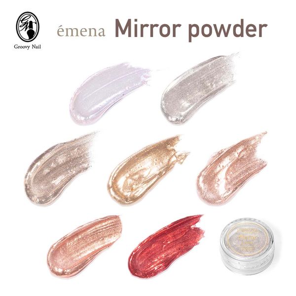 emena Mirror Powder 4g, 7 colors, fine powder, nail art supplies, gel nails, Nekopos compatible