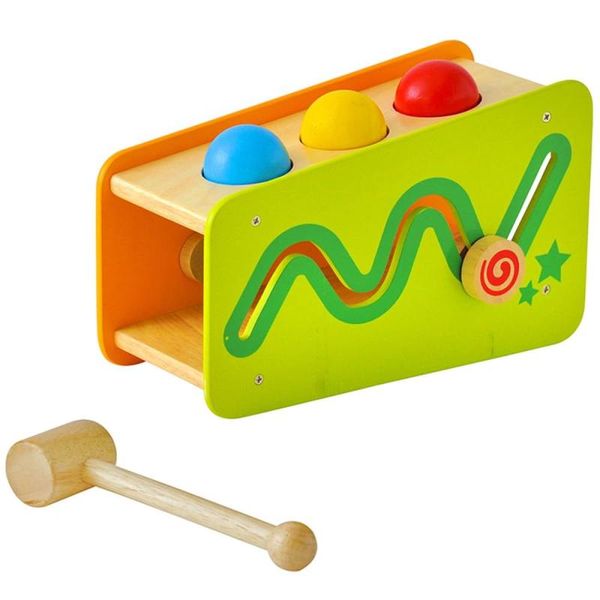 Edutē Edute Aimutoy Busy Bench &amp; Tower Educational Toy Wooden Toy Musical Instrument Hammer Toy Toy that Makes Sound Birthday Present 1 Year Old 2 Year Old