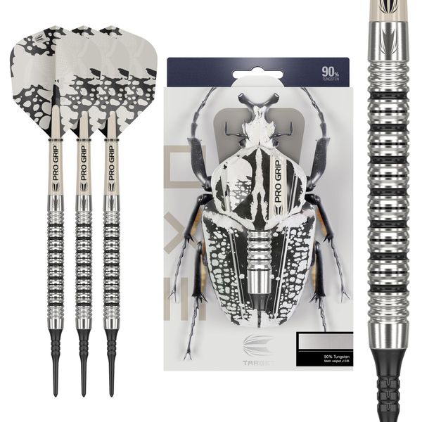 Target Darts EXO Edition 90% Wolfram Dartpfeile Mit Kunststoffspitze – Professionelle Soft Tip Dart Sets, Pixel Tip Darts mit Pro Grip Schäfte und No.6 Flüge