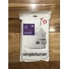 Code V 20 Ct SIMPLEHUMAN Custom Fit WHITE Trash Bags Can Liners Refill Size Pack
