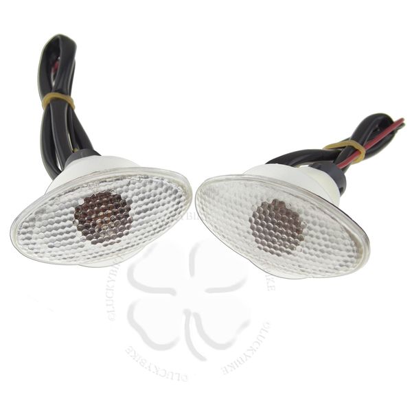 Large Cateye Turn Signal Flush Mount Universal Motorcycle ATV Clear Blinker