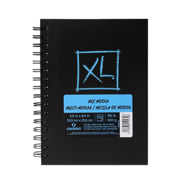 Canson XL, Paper, Black, 5 x 8 Inches