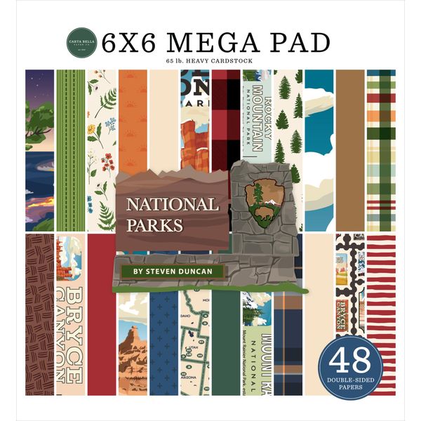 Echo Park Paper National Parks Cardmakers 6X6 Mega Pad, Various