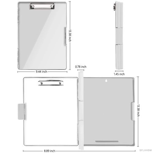 Clipboard with Storage,Heavy Duty Clip Boards 8.5x11 with 2 Storage Case,Clear Visible Top Panel Storage Clipboards,Side Opening Clip Boards,Nursing Clipboard Folder Case for Office Supplies-Lvory