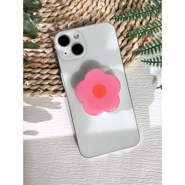 Cartoon Flowers Phone Grip Stand, Cute Clear Cell Phone Holder,Expandable Collapsible Cell Phone Accessory, Phone Charms Kindle Holder Support with Transparent Base