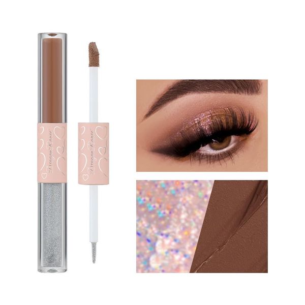 Double Ended Liquid Eyeshadow, 2-in-1, Brightening Eye Shadow Liquid Highlighter Glitter Eyeliner Korean Beauty, Liquid Glitter, Strong Adhesion, Korean Cosmetics, Glitter Eye Shadow, Glitter Eye