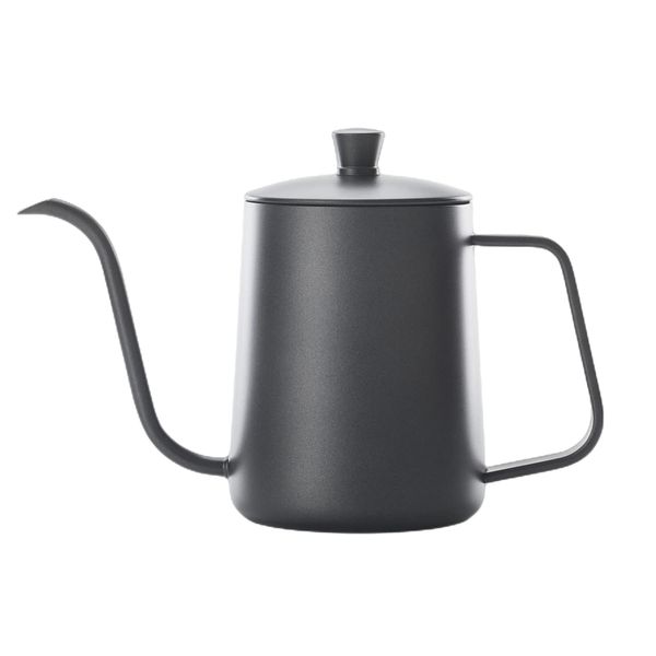 Drip Pot, Coffee Pot, Coffee Drip Pot, Stainless Steel, Fine Opening, Straight Fire, Coffee, Kettle, Coffee Drip Tool, 20.3 fl oz (600 ml), Present, Black