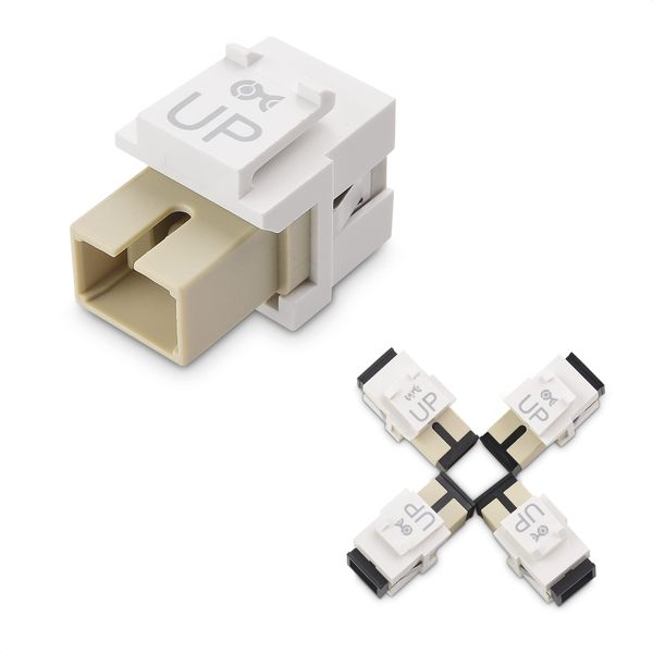 Cable Matters 4-Pack SC UPC Simplex Fiber Optic Keystone Coupler Jack, OM1/OM2/OM3/OM4 Multimode, OS2 Single Mode Support