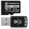 TRIDENITE USB 3.2 Type-A MicroSD Memory Card Reader Adapter (DDR-200, Includes 185MB/s SPEEDY MicroSD 512GB)