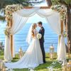 Wedding Arch Drapes - 1 Panel 28" x 19Ft Sheer White Backdrop for Ceremony Party Decor