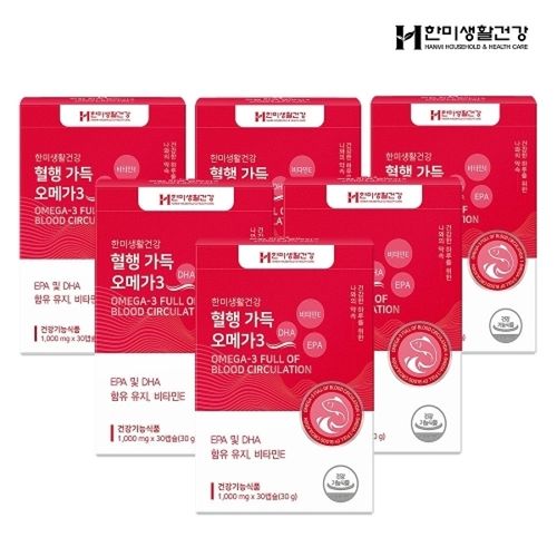 Others Hanmi Life & Health Blood Circulation Full Omega 3 1 000mg 30 Capsules 6 Boxes, 30 Tablets