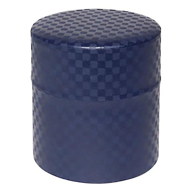 Yamako 78276 Yamako Tea Canister, Temahima Kobo Modern Checkerboard Blue, S, Made in Japan, Fashionable, Cute, Tea Leaves, Tea & Coffee, Storage Container