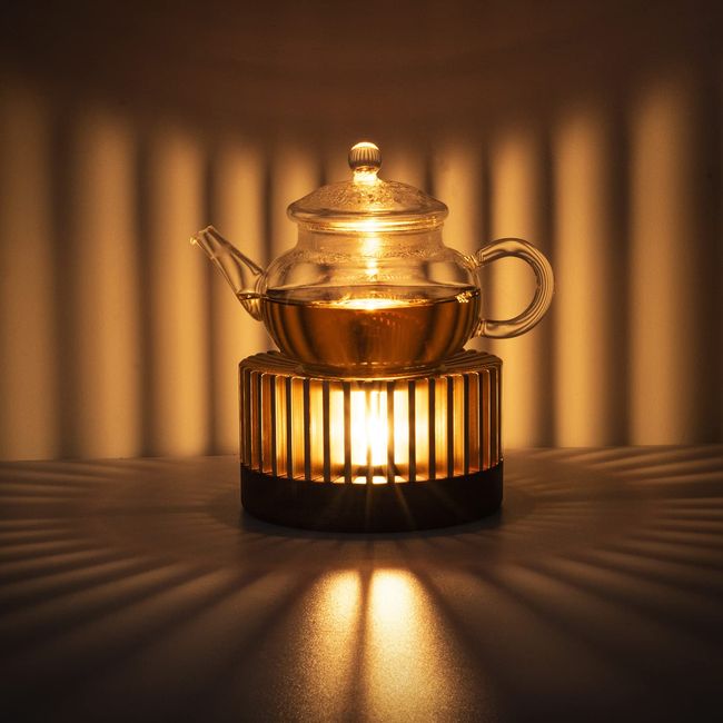 Teapot Warmer Medium Size Tea Warmer Diameter Approximately 4.3 inches (110 mm) Teapot Candle Warmer Teapot Creates Beautiful Light Tea Warmer Can Heats Canned Food Simple Thermal Tea Coffee Fondue Fire Cheese Fondue