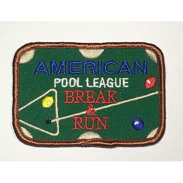 Vintage APL American Pool League - Break & Run - patch 8ball 9ball APA