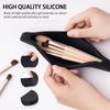 GEFIRE 6VC4 Silicone Makeup Brush Pack Black (with Magnetic), Acrylic