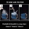 3" 76mm Dry Air Filter Cold Air Intake Cone Replacement High Flow Inlet BLUE