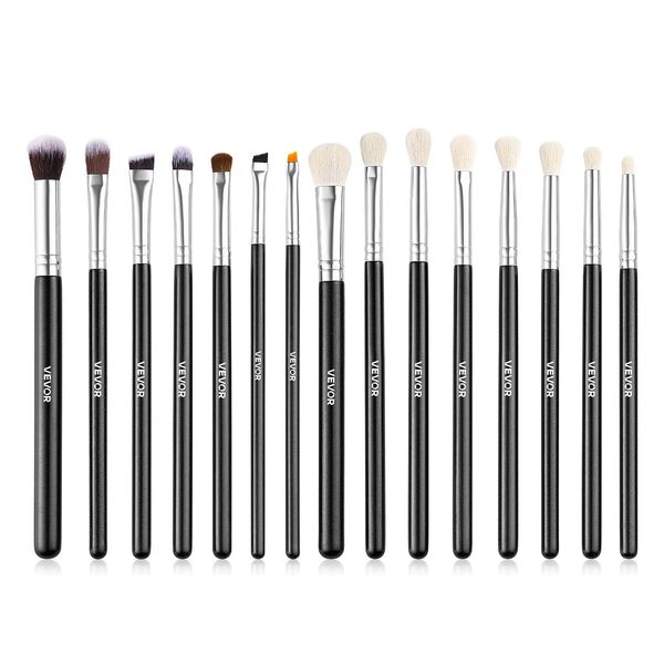 VEVOR 15PCS Makeup Brush Set for Foundation Blending Eyeshadow with Soft Bristle