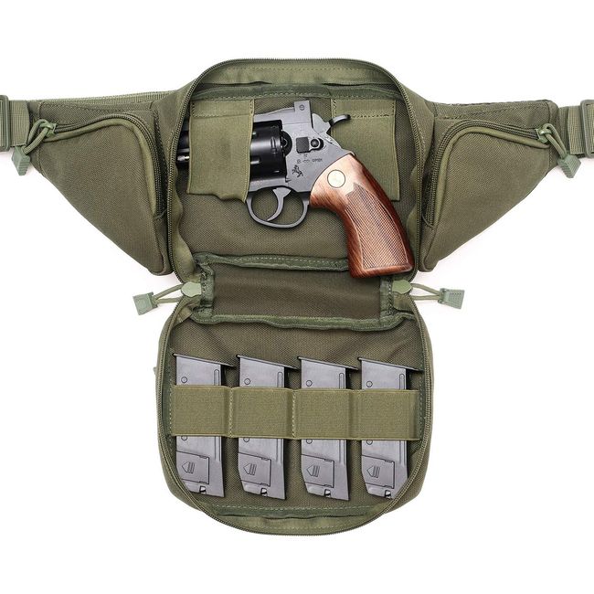 Tacticool Concealed Pistol Fanny Pack Waist Bag Gun Holster Fits 1911 and More