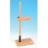 Adjustable Funnel Stand, Polished Wood, 1.5" Hole Diameter, 17" Tall -Eisco Labs