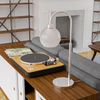 Brushed Steel Finish Opal Shade Table Lamp 27 in.