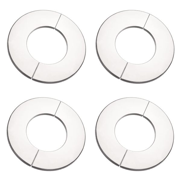 sourcing map Wall Split Flange, Stainless Steel Round Escutcheon Plate for 50mm Diameter Pipe 4Pcs