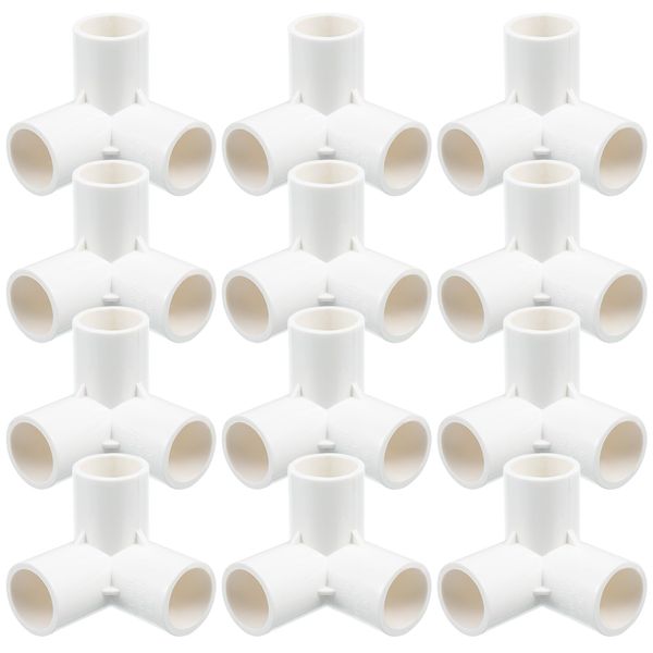 iplusmile 3 Way PVC Fitting Elbow, 8pcs PVC Fitting Connectors Water, Corner Connectors for DIY PVC Shelf Garden Support Structure (20mm, White)