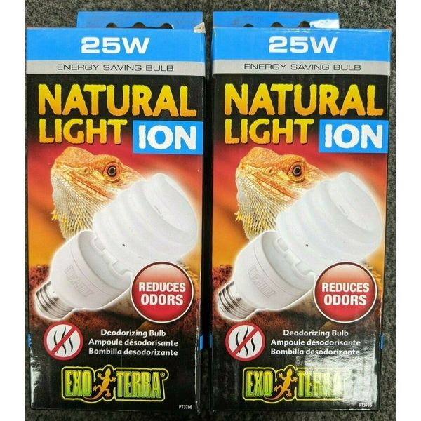 2Pk Exoterra Natural Light Ion Compact Fluorescent Lamp Aquarium, 25-Watt  - 12E