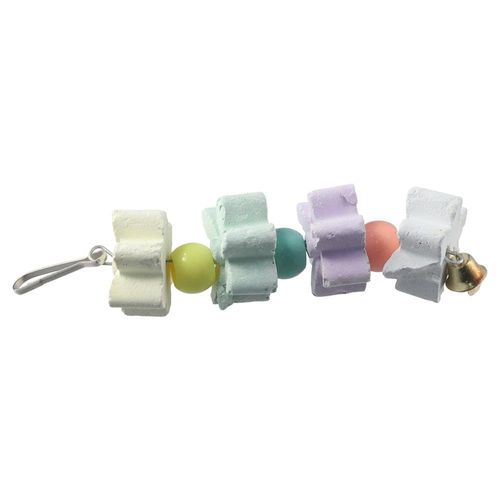 GetCoupon 2 Pcs Bird Chew Toy, Mineral Rock Chewing Toys with Bell, Colorful Hanging Chew Blocks
