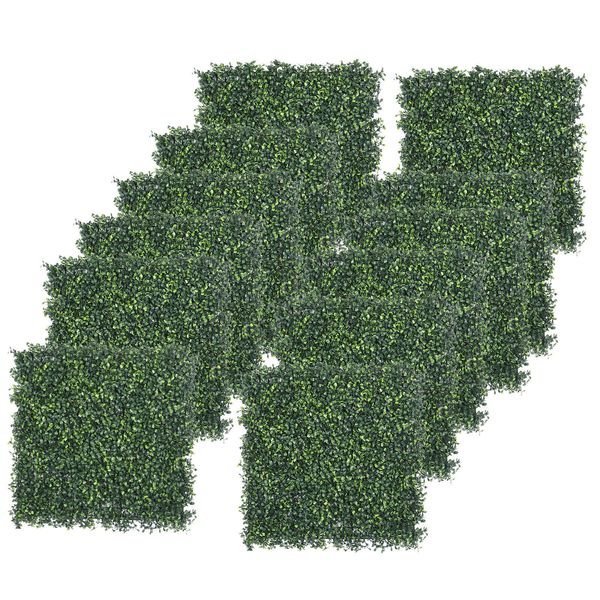 12Pack Artificial Grass Privacy Screen Fence Garden Home Backdrop Decor Green