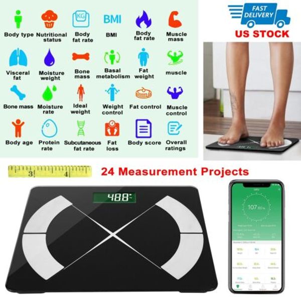 Smart Body Fat Scale Body Composition BMI Weight Scale Digital iOS & Android App