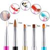 Nail Brush Set, Brushes, Gel Nails, Self Nails, Set of 5, Includes Cap, Easy to Use, Soft, UV Protection, Nail Tools, Nail Supplies, Gel Nail Brush