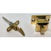 PUSH BUTTON LATCH Square Knob brass cabinet cupboard pull door drawer antique