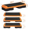 43'' Exercise Aerobic Step Platform Adjustable Fitness Stepper w/4 Risers Orange
