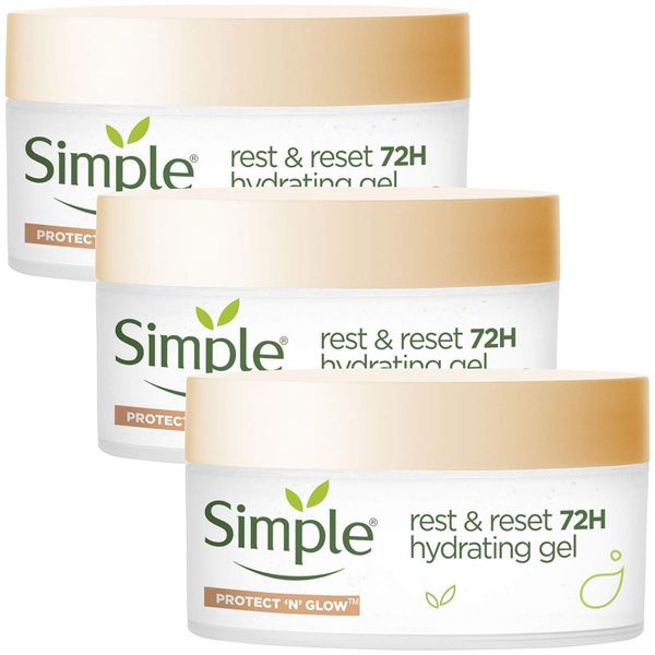 Simple Face Moisturiser Gel 50ml, Pack of 3
