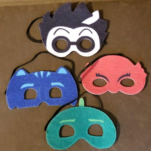 PJ Masks Birthday Pretend Halloween Masks Luna Owlette Catboy Gecko Lot of 4