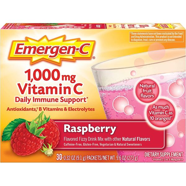 Emergen-c Health and Energy Booster Raspberry 30 ea
