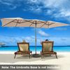 15 x 9 Ft Double-Sided Polyester Fabric Patio Umbrella & Crank Handle Vented Top