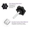 uxcell Set of 4 M6 x 35mm Star Knobs Plastic Hexagon Clamping Knob Screws Replacement Knobs for Hand Tightening Umbrella Base Replacement Knobs