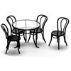 Dollhouse Miniature Black Patio Table & 4 Chairs
