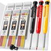 3 Pack Carpenter Pencil with Sharpener, Mechanical Carpenter Pencils with 39 Ref