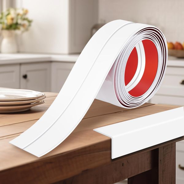 Flexible Wall Corner Protector 2.4 in x 10 Ft White