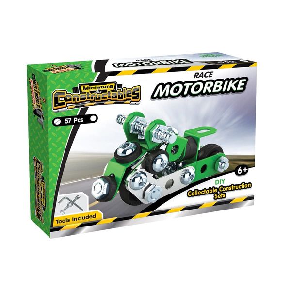 Construct It Miniature Constructables Race Motorbike STEM Toy - Age 6+ 57pcs